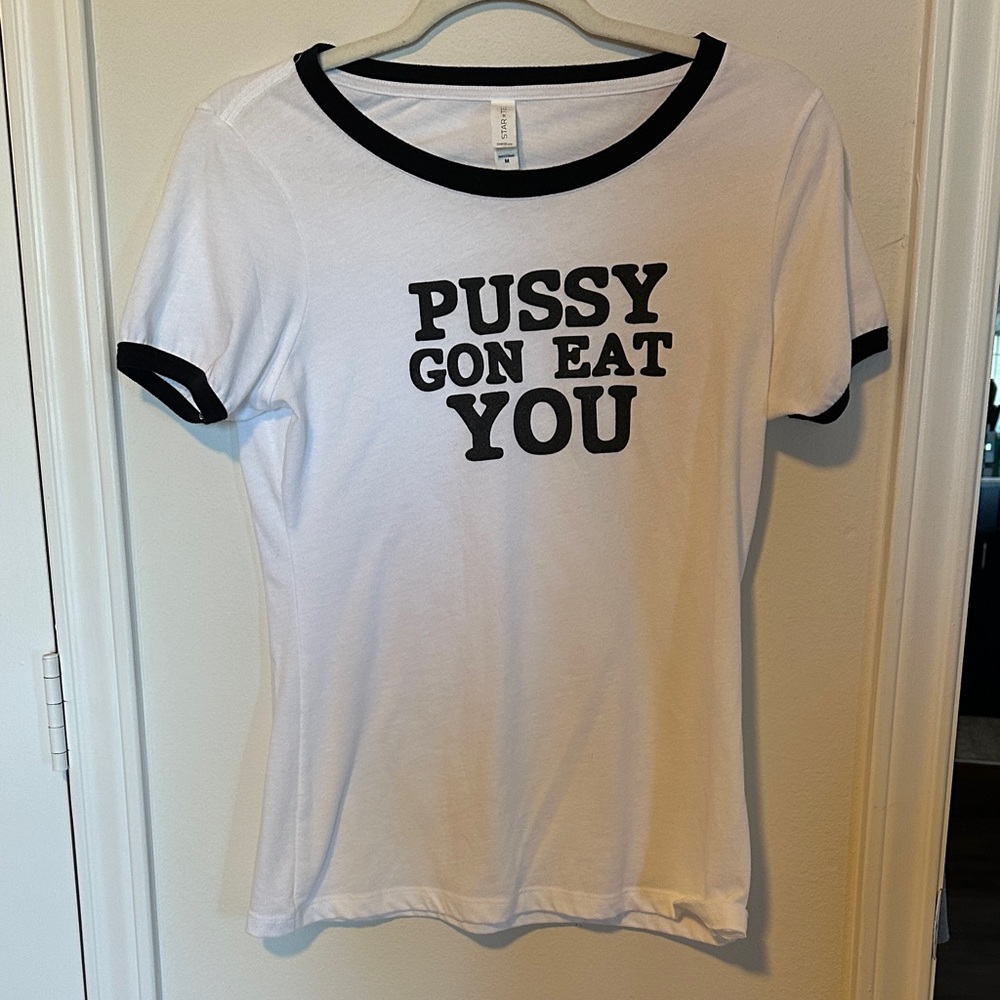 White and Black Graphic Tee